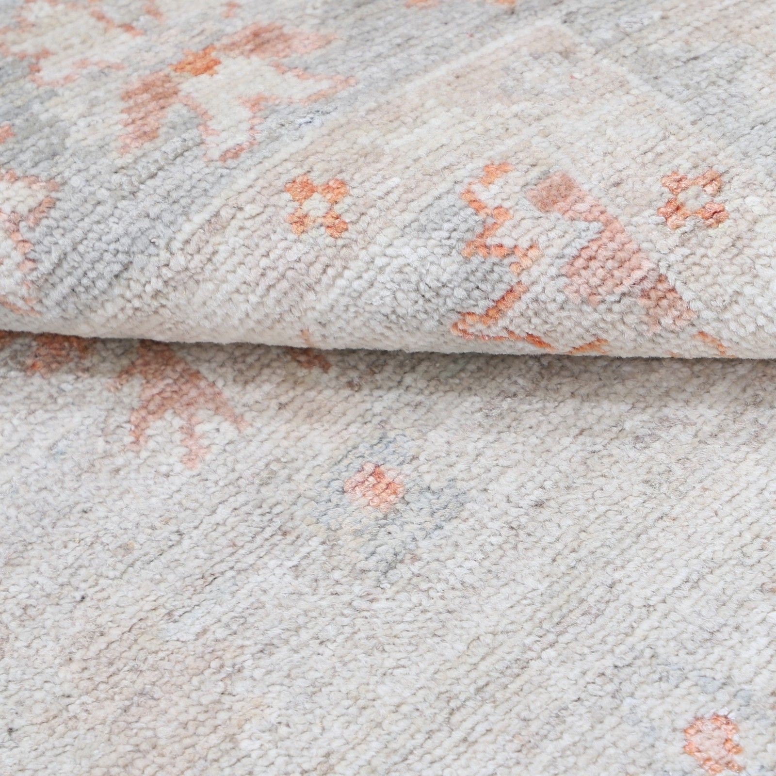 4x6 Ft Handmade Ivory, Peach, Light Blue Area Rug With Subtle Botanical Design photo buy