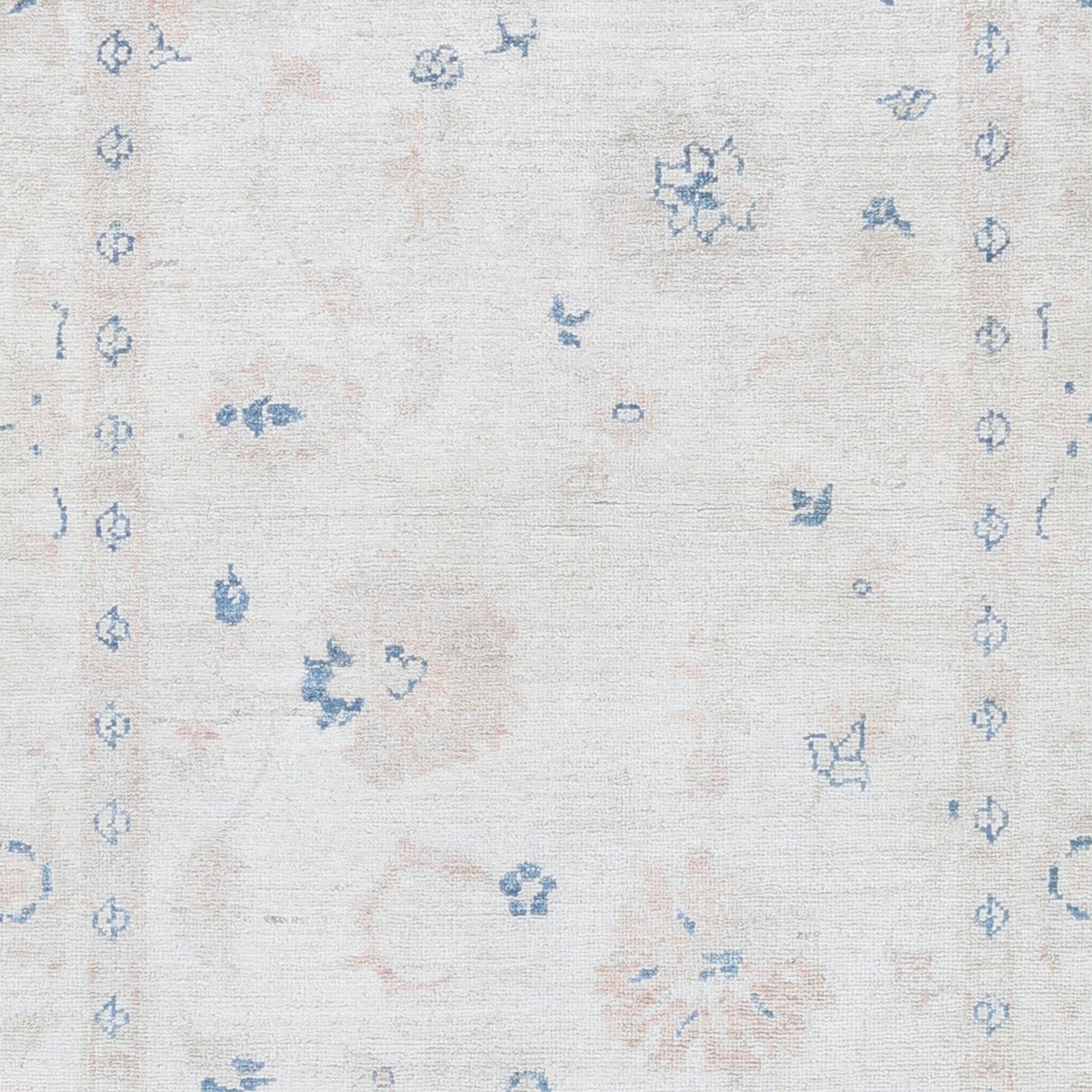 Tapis en laine noué à la main, 1 x 1,46 m. Petit tapis beige à motif floral sur toute la surface photo buy