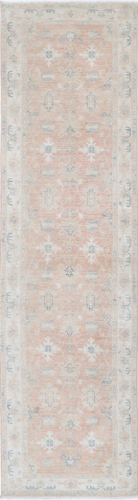 2.4x9.5 Ft Floral Hallway Runner. Kitchen Runner Rug. Handknotted Corridor Rug