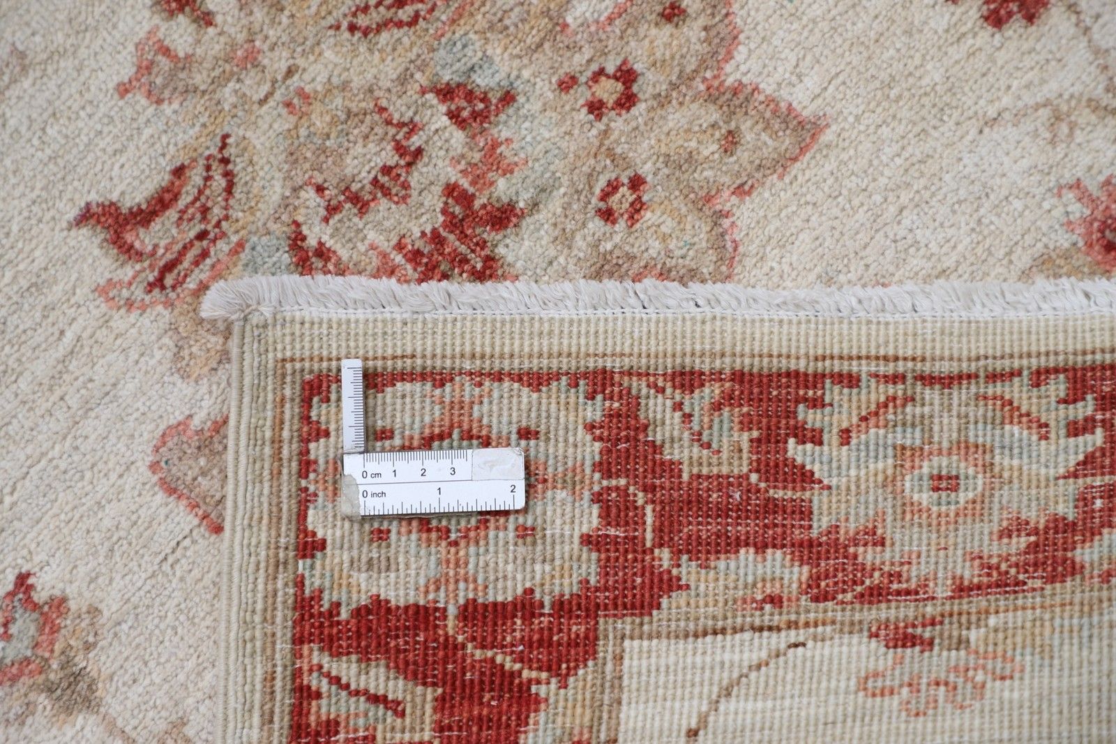 Tapis de couloir fleuri 0,77 x 2,44 m, tapis de cuisine beige, tapis de corridor fait main photo 986.0