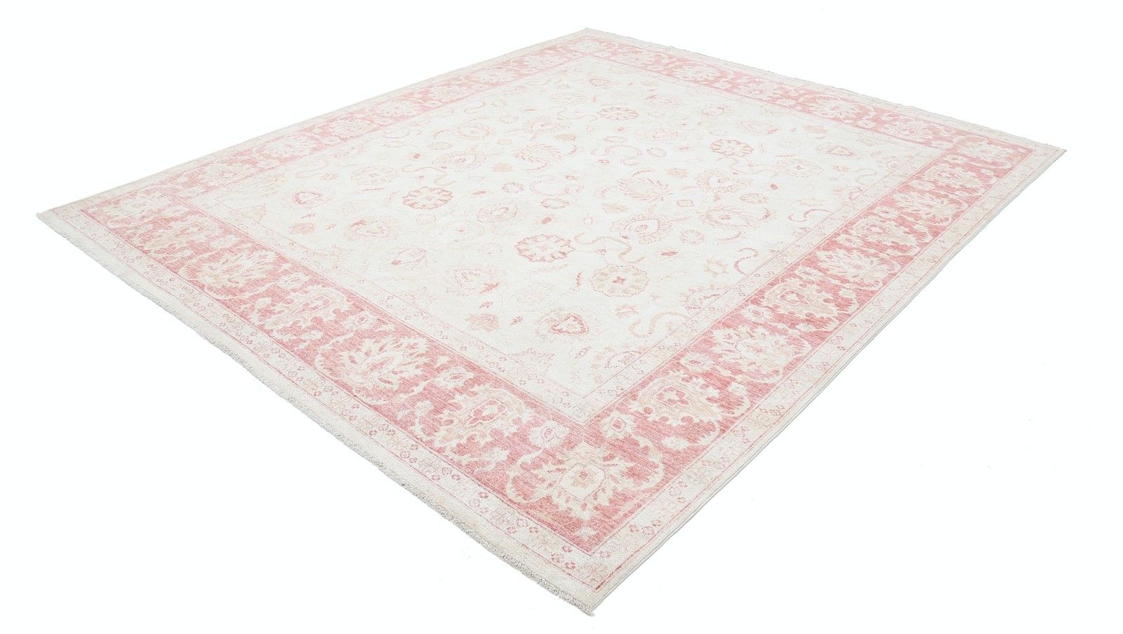 8.2x9.7 Ft Hand Knotted Rug In Pink And Beige. Traditional Floral Carpet photo furniture