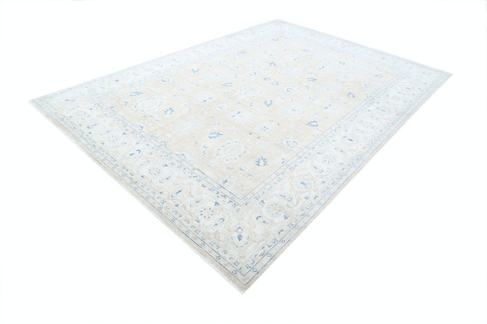 Handgeknoopt wollen vloerkleed, 237 x 338 cm, voor woonkamer - bloemmotief photo for sale