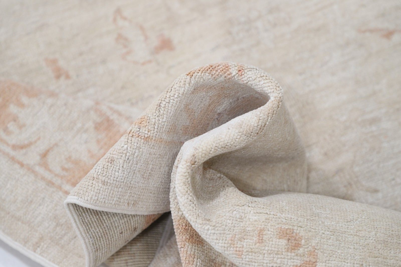 5x7.4 Ft Handknotted Floral Patterned Beige Area Rug For Home Decor. 100% Wool photo vinterior