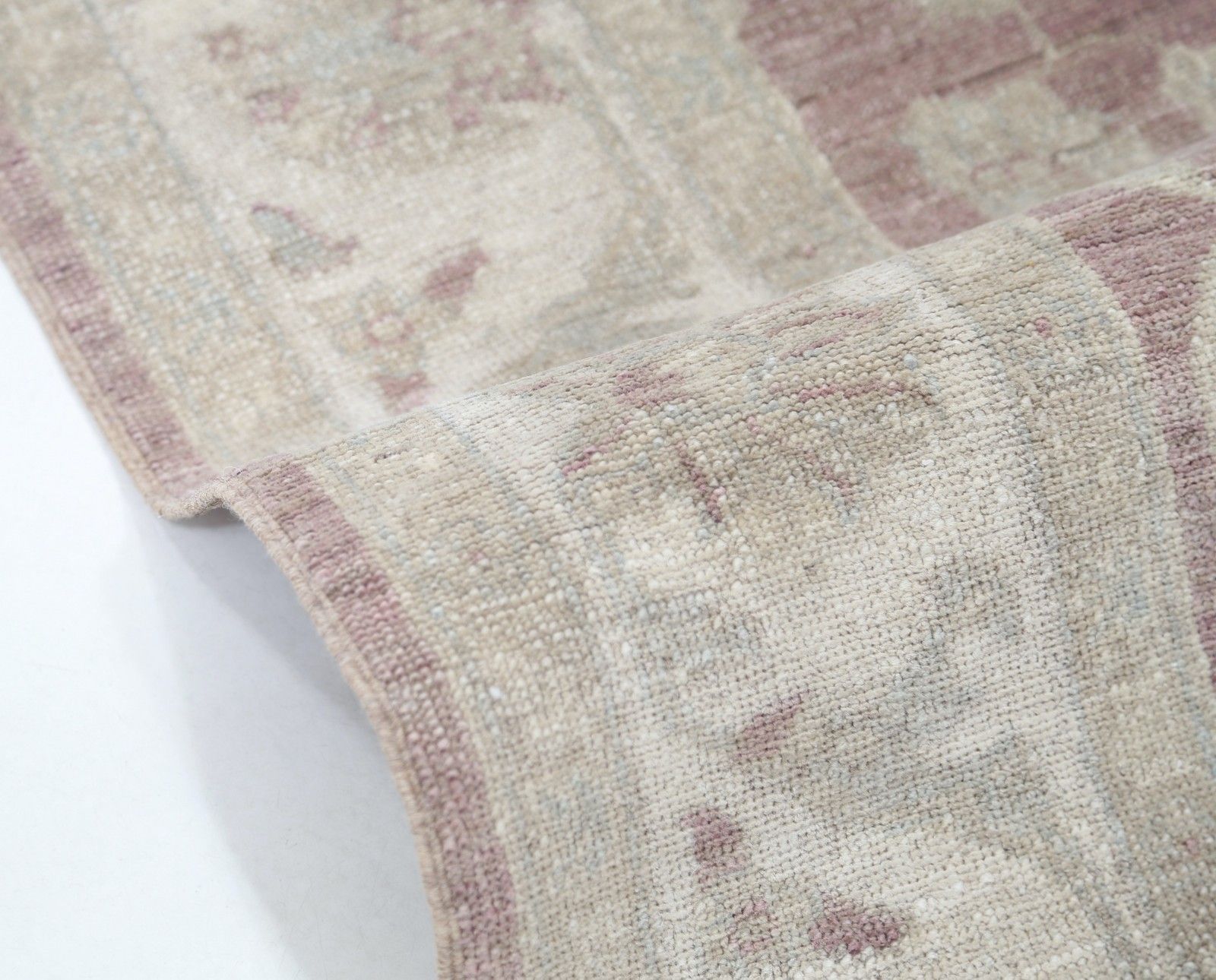 4.2x6.2 Ft Handmade Blush And Ivory Area Rug. Turkish Floral Design Accent Rug photo Textiles