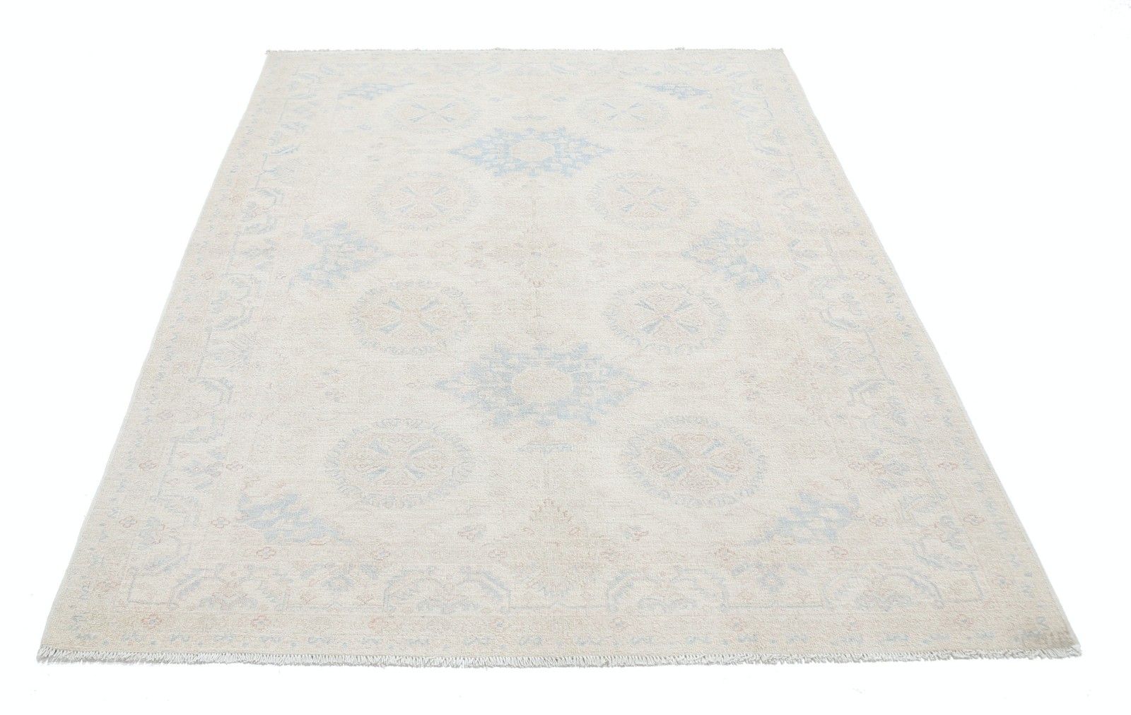 Tapis en laine noué à la main 150 x 210 cm, aux tons doux, pour salon photo Textiles