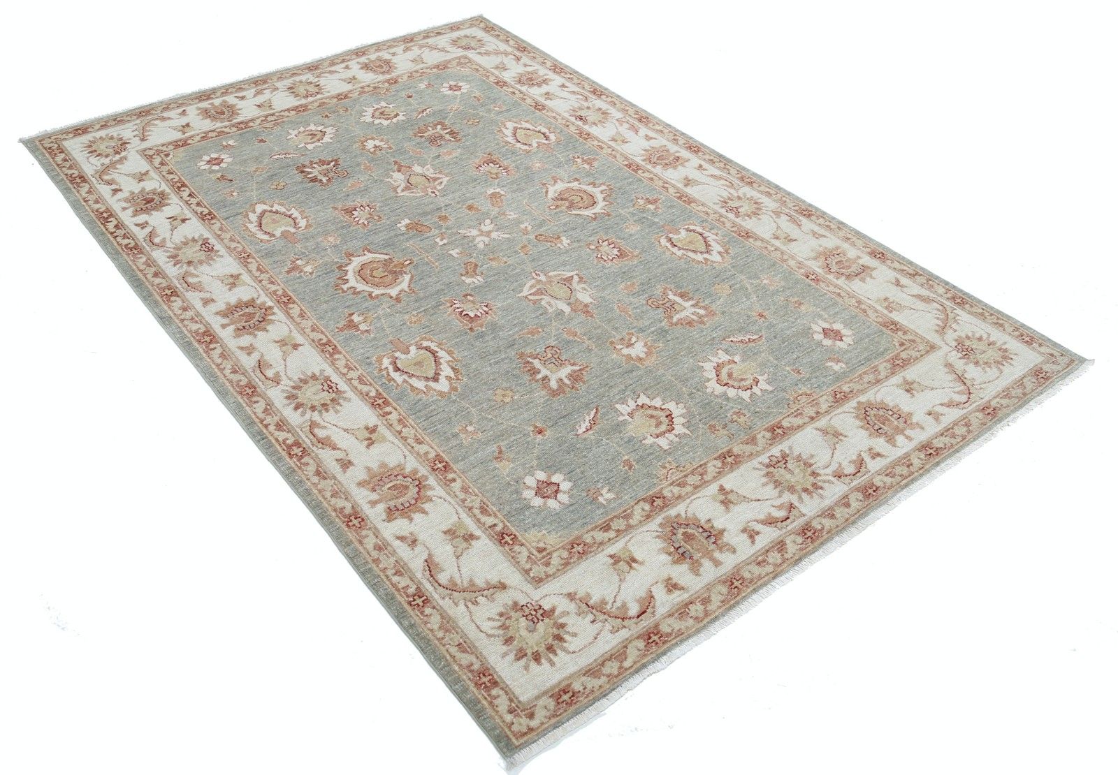 4,8 x 7,2 ft Handgeknoopt Floraal Oushak Vloerkleed voor de Woonkamer. 100% Wol photo furniture