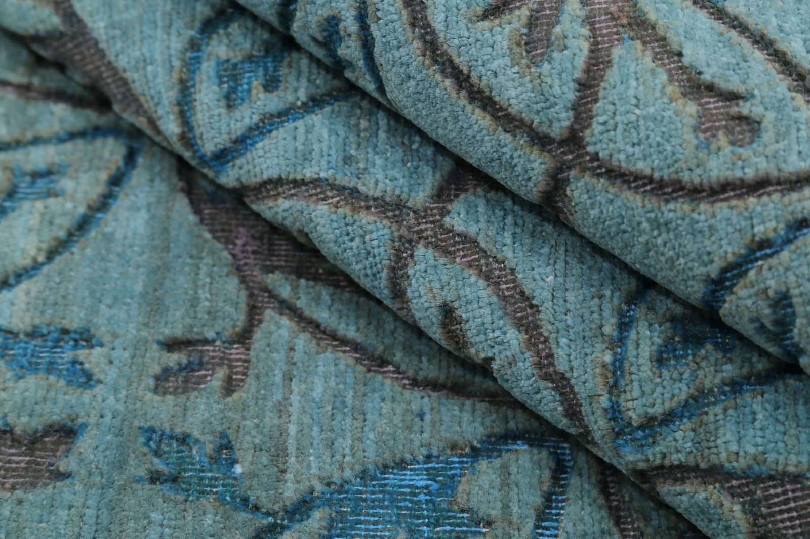 7x7,5 ft blauw handgeknoopt Turks vierkant vloerkleed voor woondecoratie. 100% wol photo Textiel