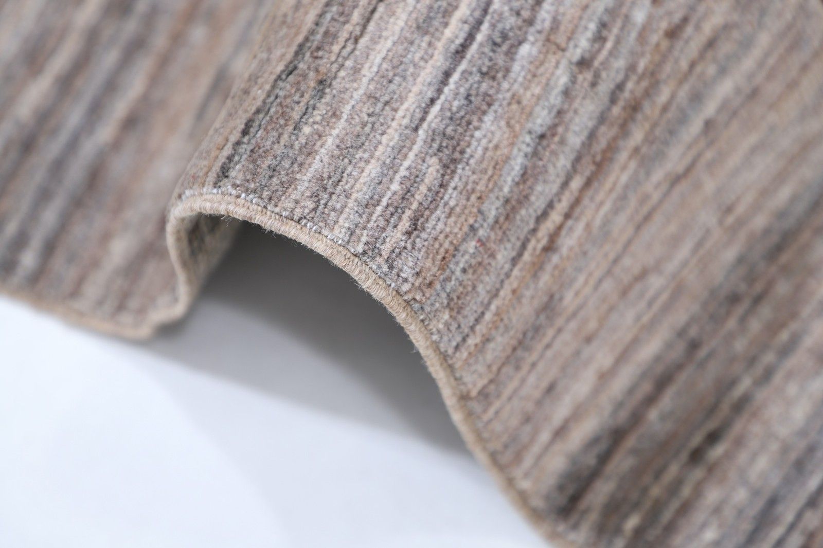 5.7x7.7 Ft Hand Knotted Gray, Blue & Brown Rug. Abstract Linear Geometric Design photo Textiles