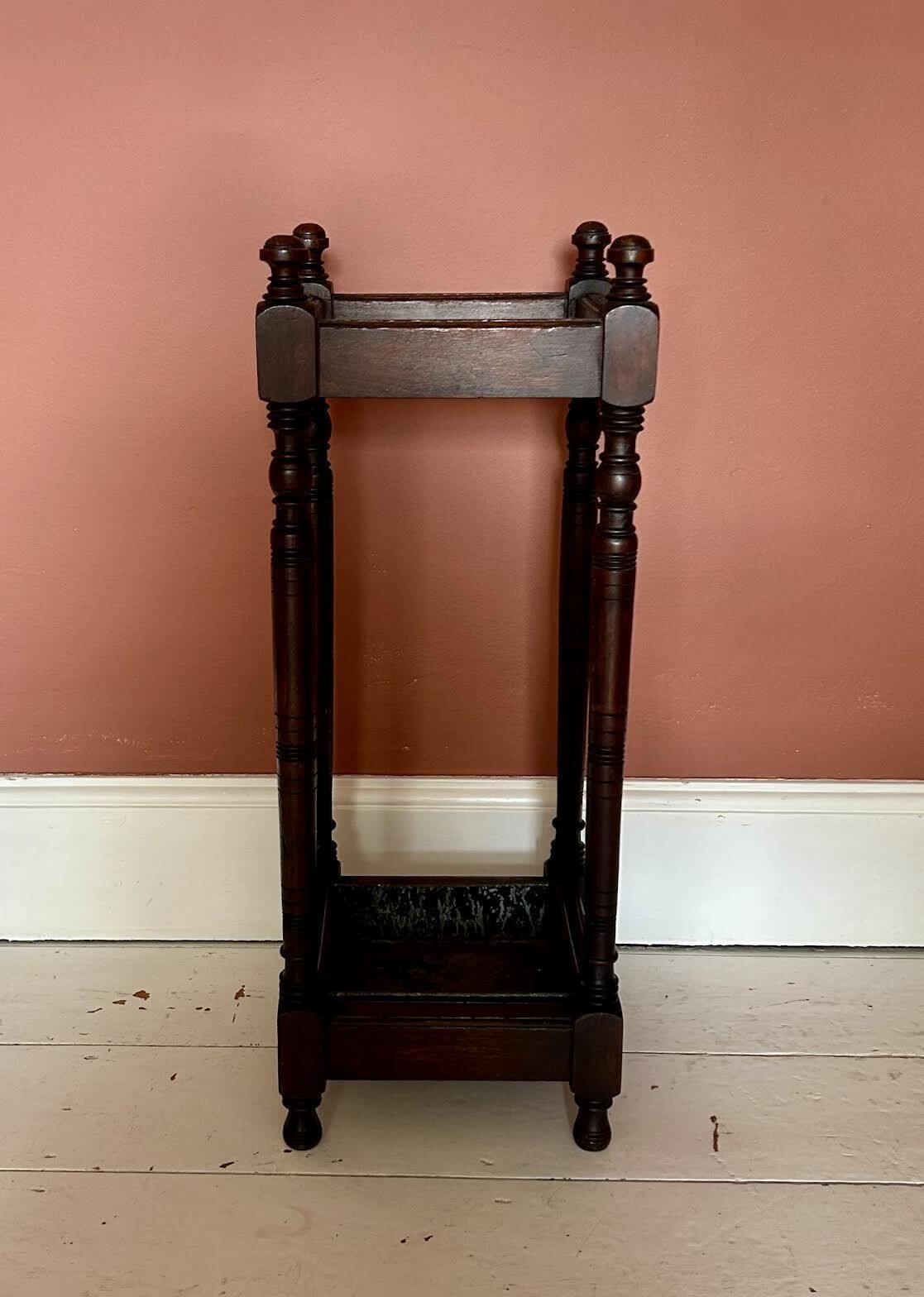 Antique Wooden Square Umbrella Stand photo furniture