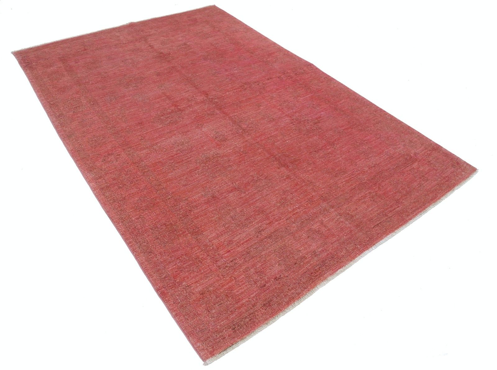 5.8x8.4 Ft Hand Knotted Wool Area Rug For Living Room. Pink Rug For Bedroom photo furniture