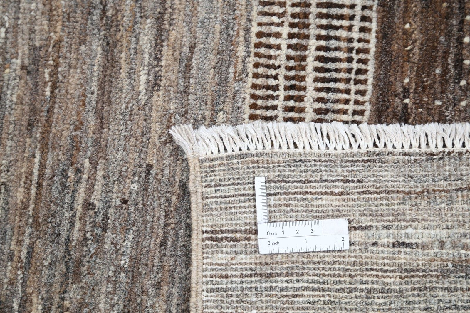 Tapis en laine noué à la main, motif géométrique tribal, 97 x 196 cm photo buy