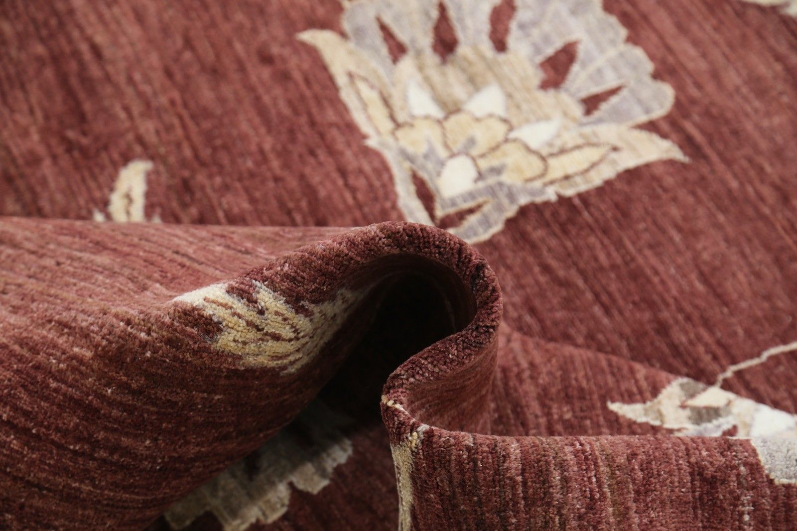 12x16 Ft Handknotted Red And Beige Wool Oversized Rug. Floral Vine Design Carpet photo vinterior