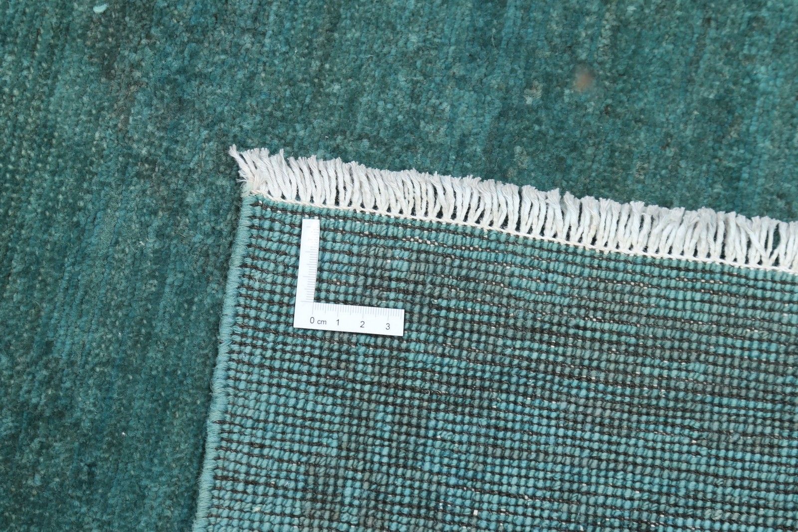 4x5,8 ft Hedendaags Vloerkleed in Blauwgroen. Handgeknoopt Accentkleed. 100% Wol photo vinterior