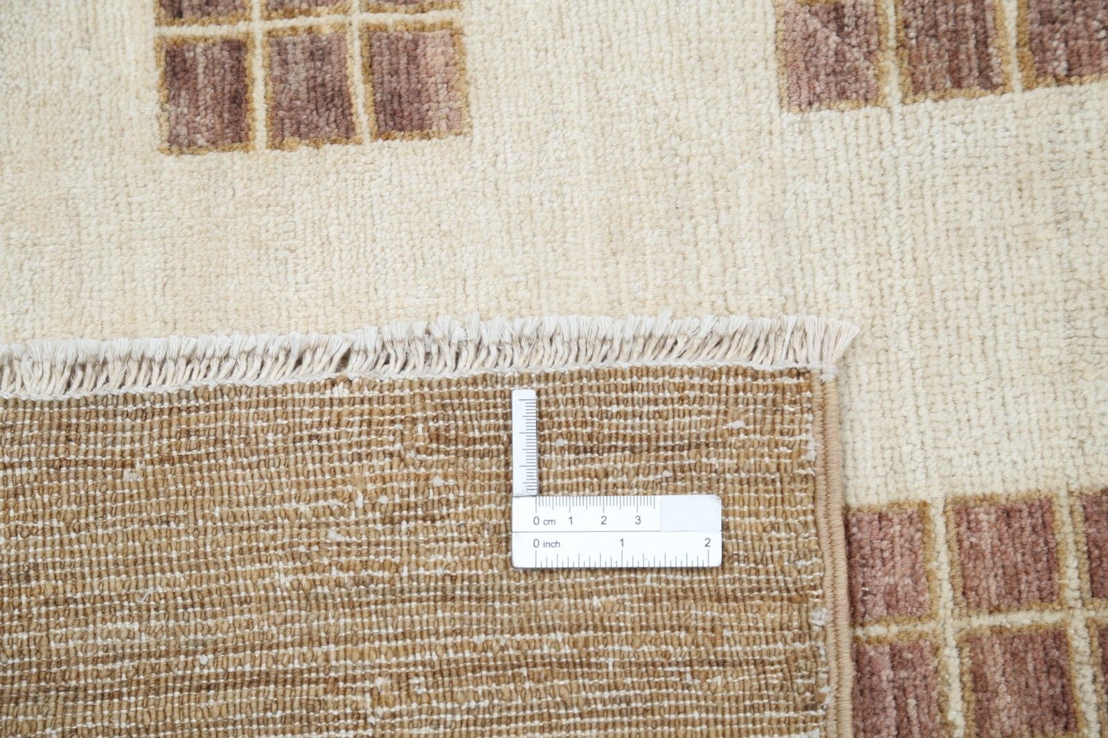 10.5x14.6 Ft Handmade Beige, Blush And Brown Rug. Geometric Grid Design Carpet photo buy
