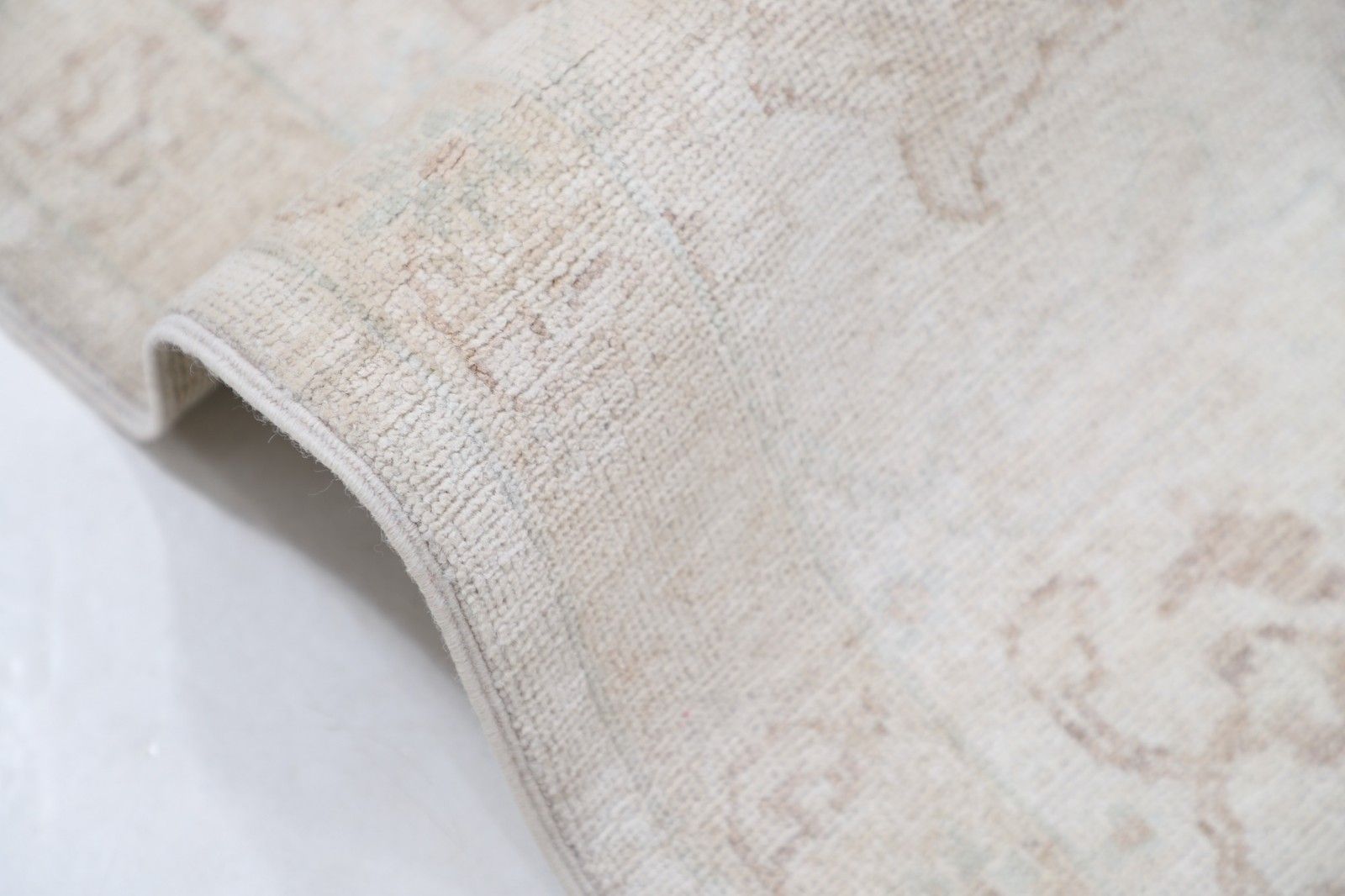8.2x10.2 Ft Minimalist Handknotted Wool Large Area Rug. Traditional Beige Carpet photo Textiles