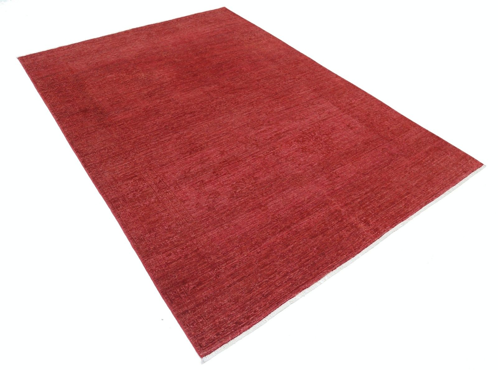 Tapis en laine turc noué à la main, rouge, 176 x 249 cm, pour salon et salle à manger photo furniture