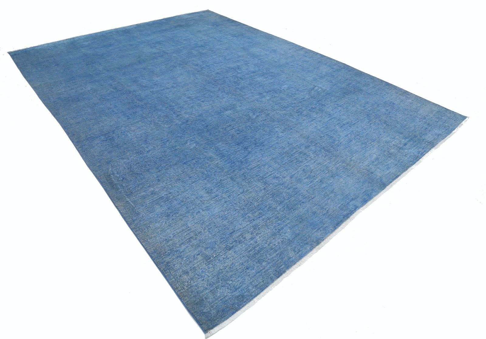 9x12,2 ft handgeknoopt Turks wollen vloerkleed, groot formaat. Blauw tapijt voor de woonkamer photo furniture
