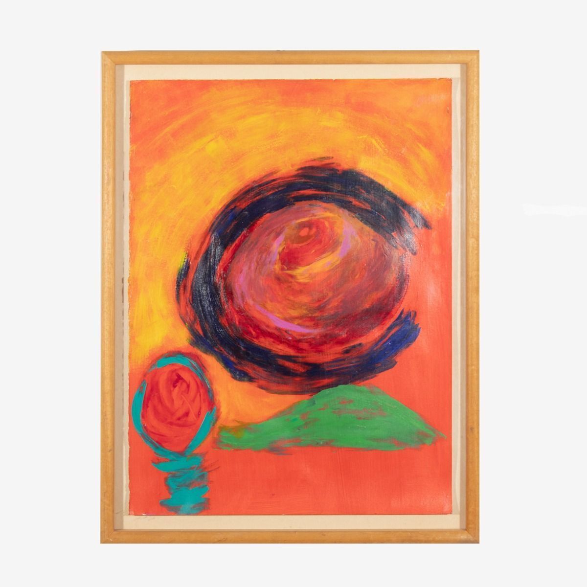 Abstract Oil On Paper Attributed To Jeff Hoare (1923 2019)