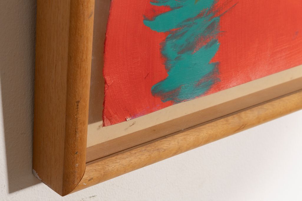 Abstract Oil On Paper Attributed To Jeff Hoare (1923 2019) photo buy