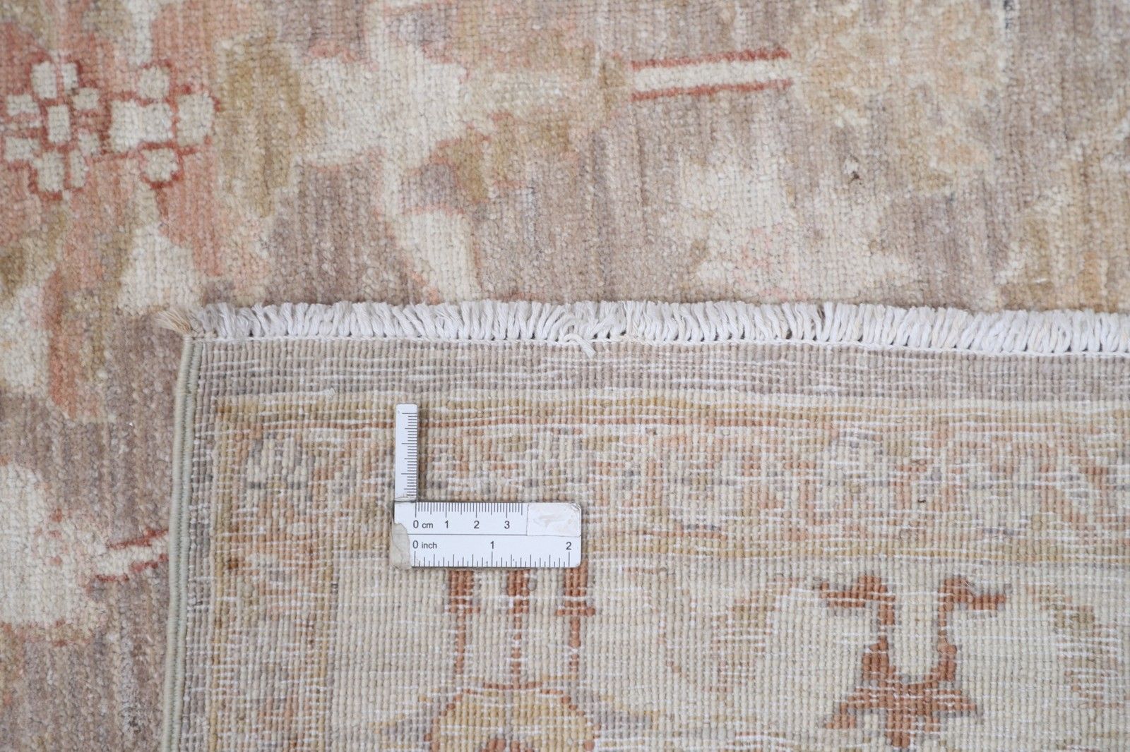 Tapis en laine noué à la main, beige, rose poudré et taupe, motif floral, 180 x 240 cm photo vinterior