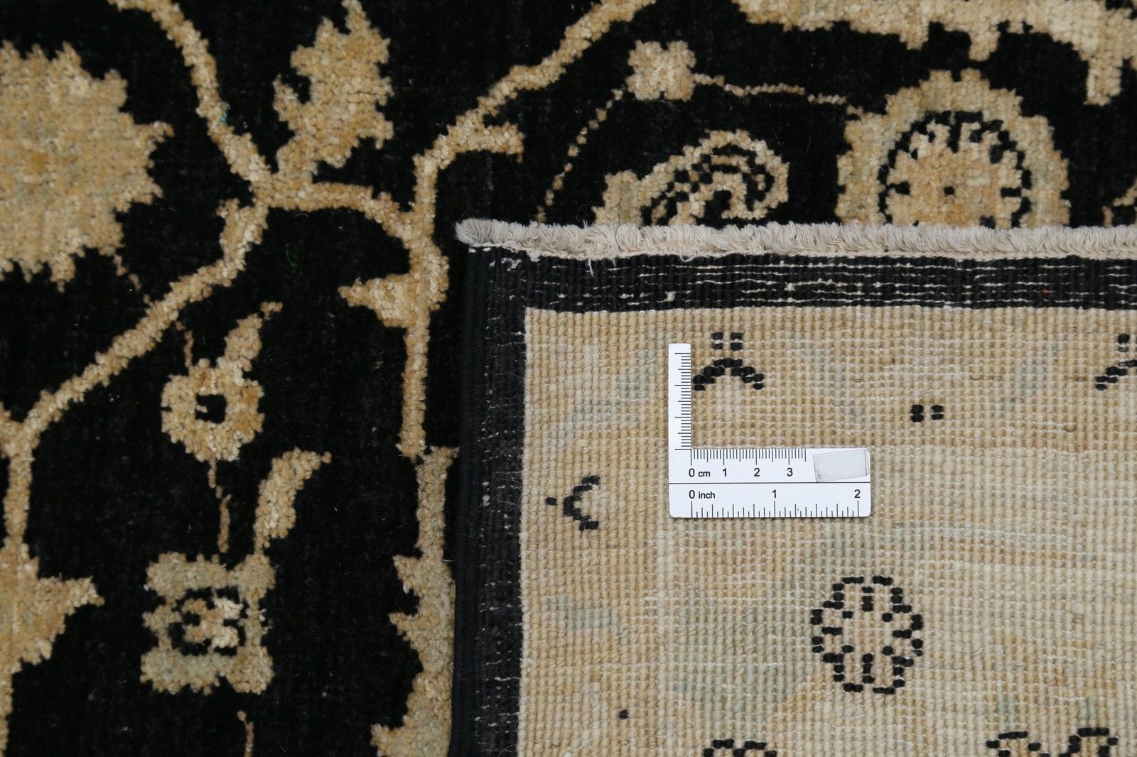 6x9 Ft Hand Knotted Black, Beige Wool Rug. Traditional Floral Pattern Carpet photo buy
