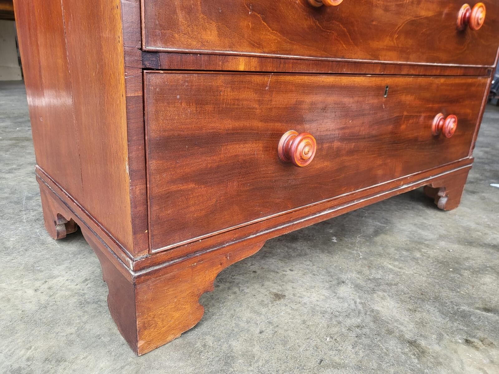 Antique Victorian 2 Over 3 Chest Of Drawers Bracket Feet photo buy