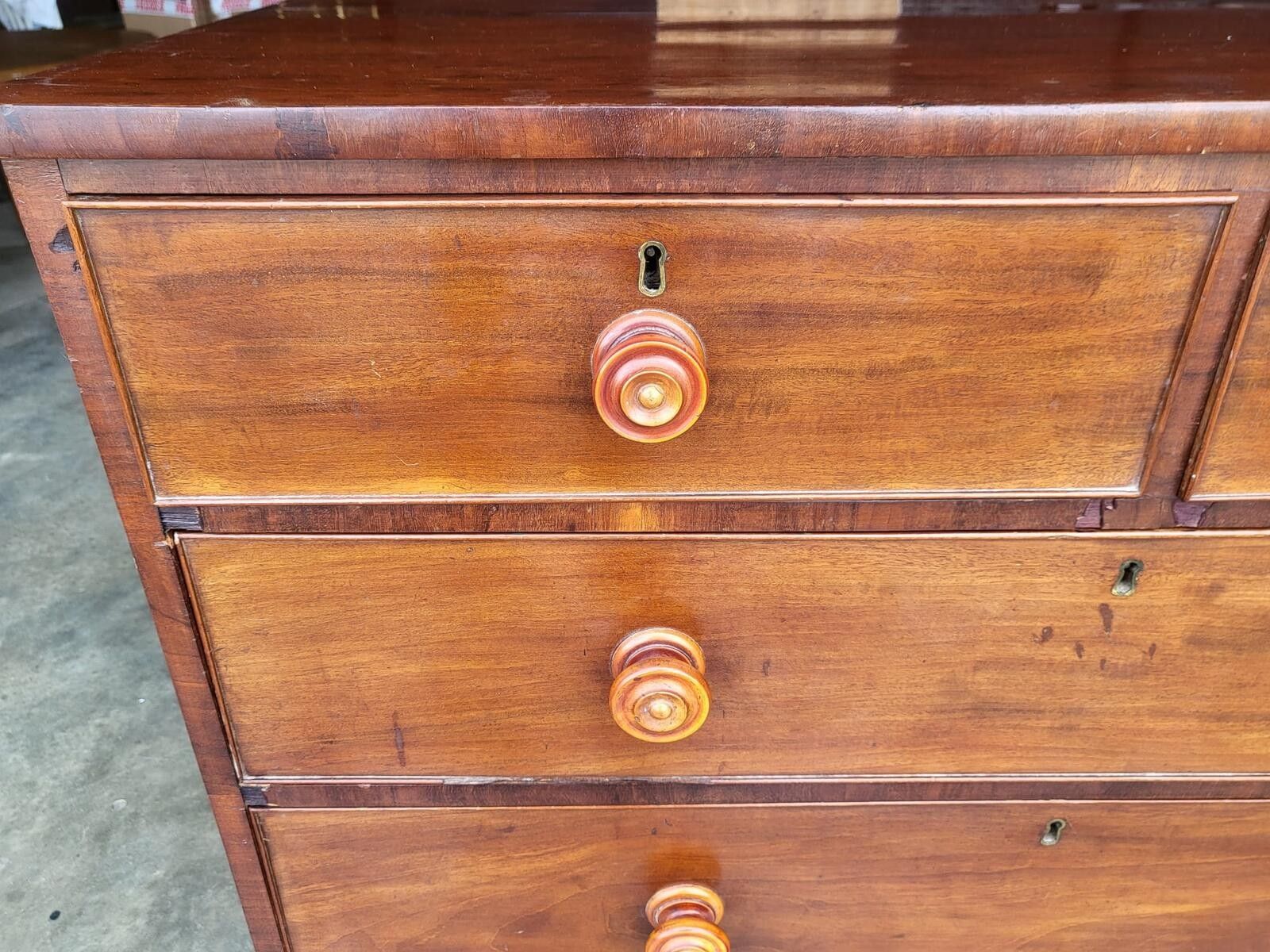 Furniture Antique Victorian 2 Over 3 Chest Of Drawers Bracket Feet photo