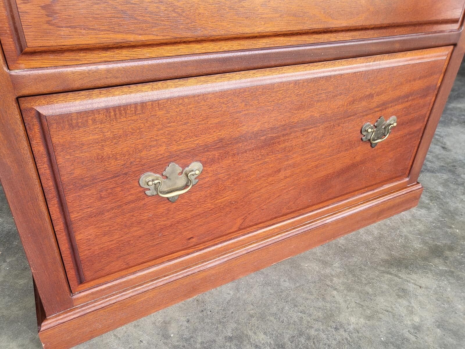 Furniture Antique Repro Chest Of Drawers 2 Large Linen Drawers photo