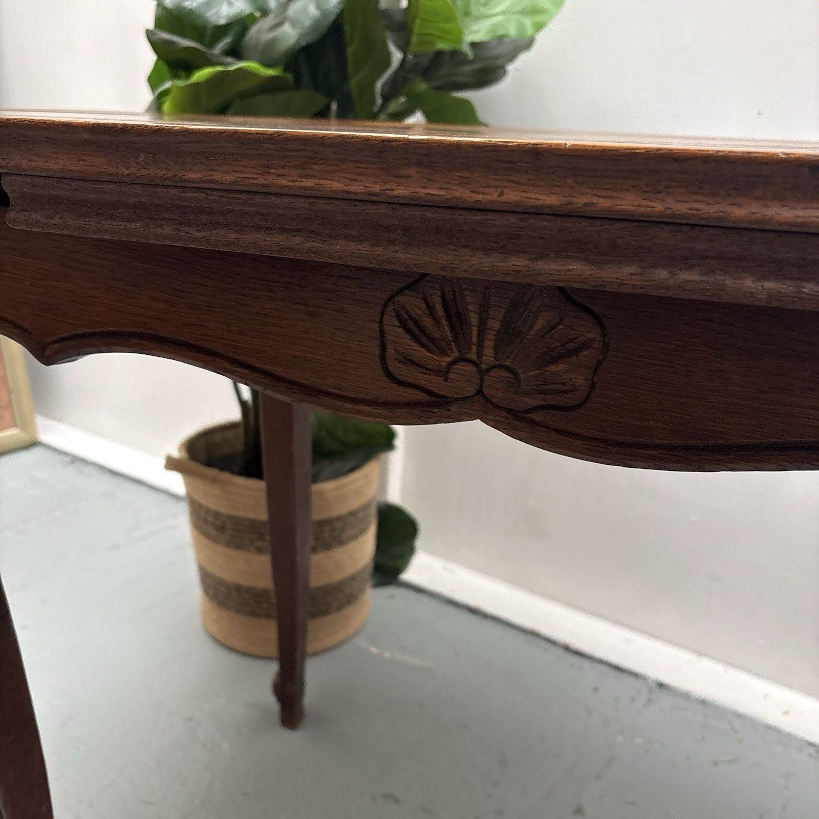 Vintage French Country Provincial Parquetry Extending Games Side Console Table photo 325.0