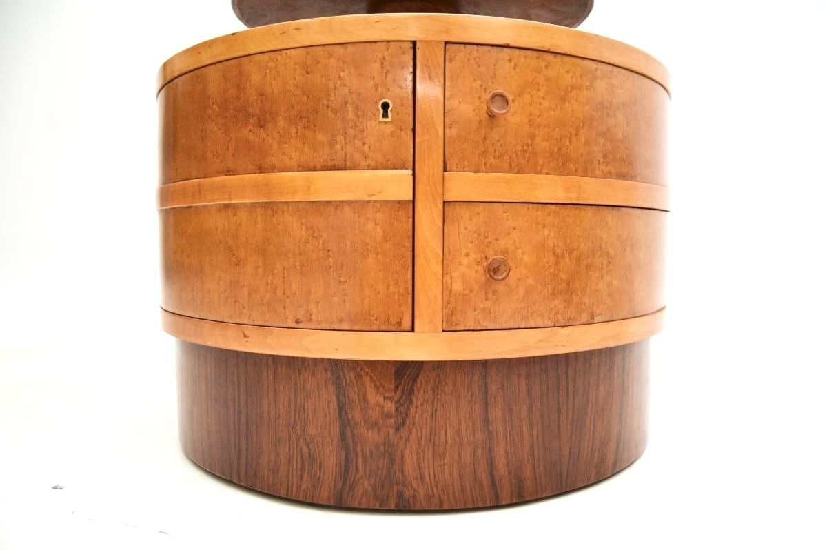 Art Deco Birds Eye Maple And Rosewood Occasional Table photo vintage
