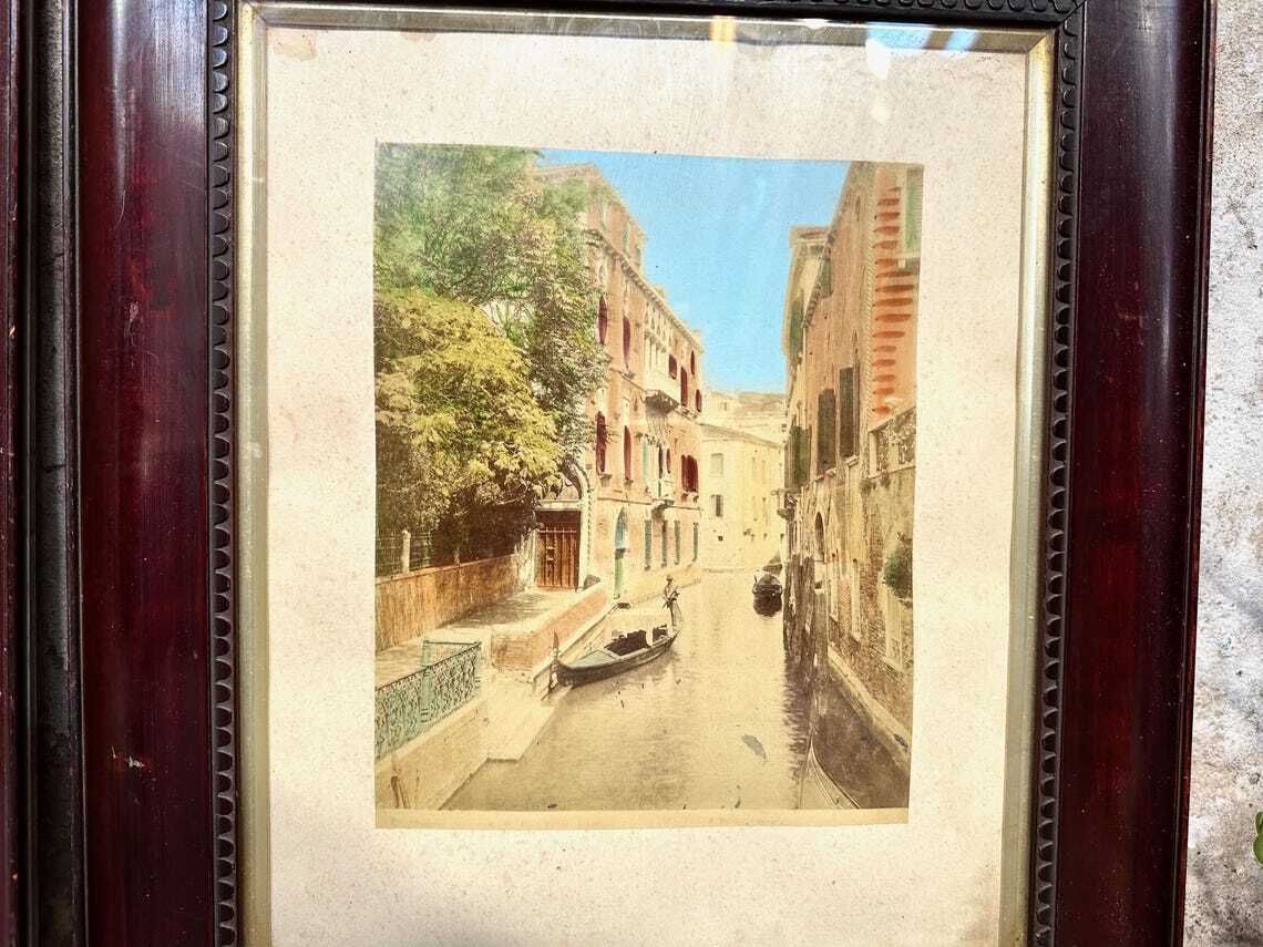 photo furniture Paolo Salviati (1818   1894) Venezia Venice Pair Of Antique Hand Coloured Albumen Prints Framed