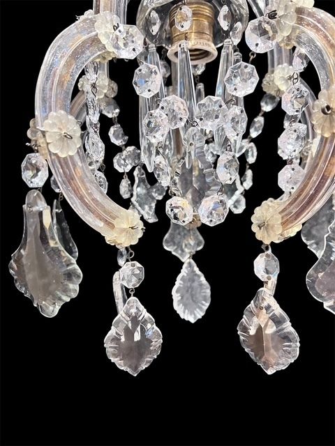 One Light Italian Marie Theresa Antique Chandelier photo vinterior