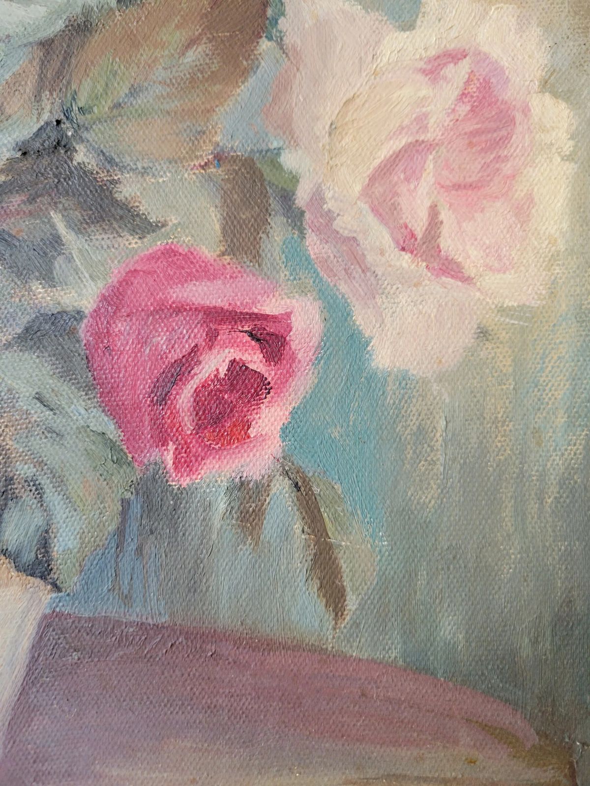 Roses In Bloom  Original Mid Century Floral Still Life By Joan Elliot Bates(b1930) photo 495.0
