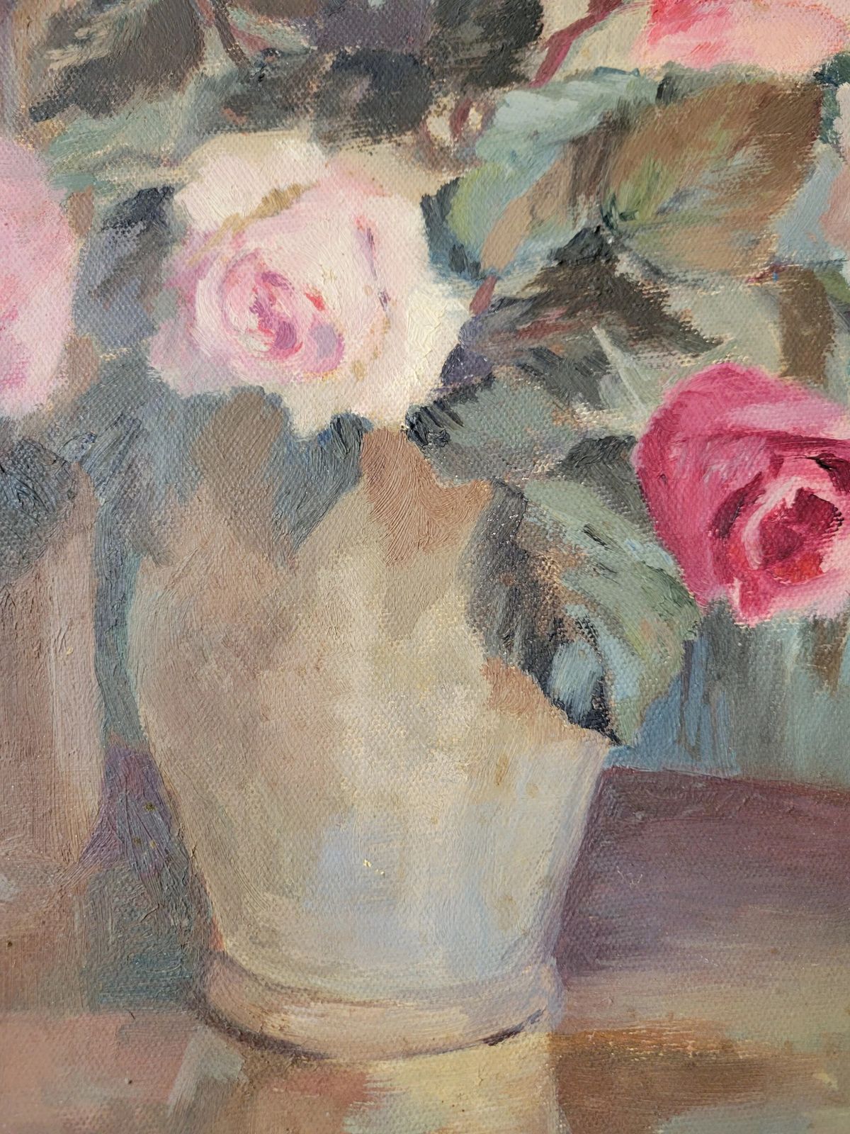 Roses In Bloom  Original Mid Century Floral Still Life By Joan Elliot Bates(b1930) photo vintage