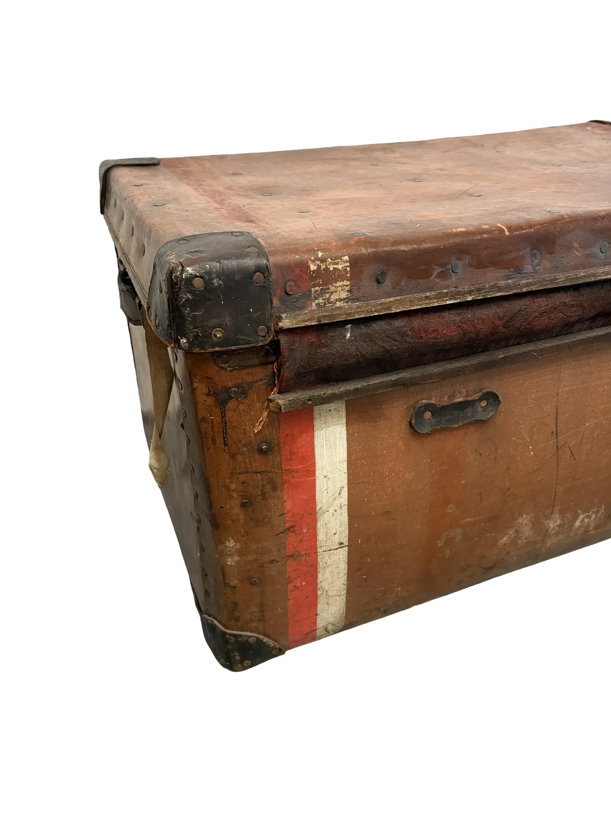 Antique Hj Cave & Sons Leather Storage Travelling Trunk photo 325.0