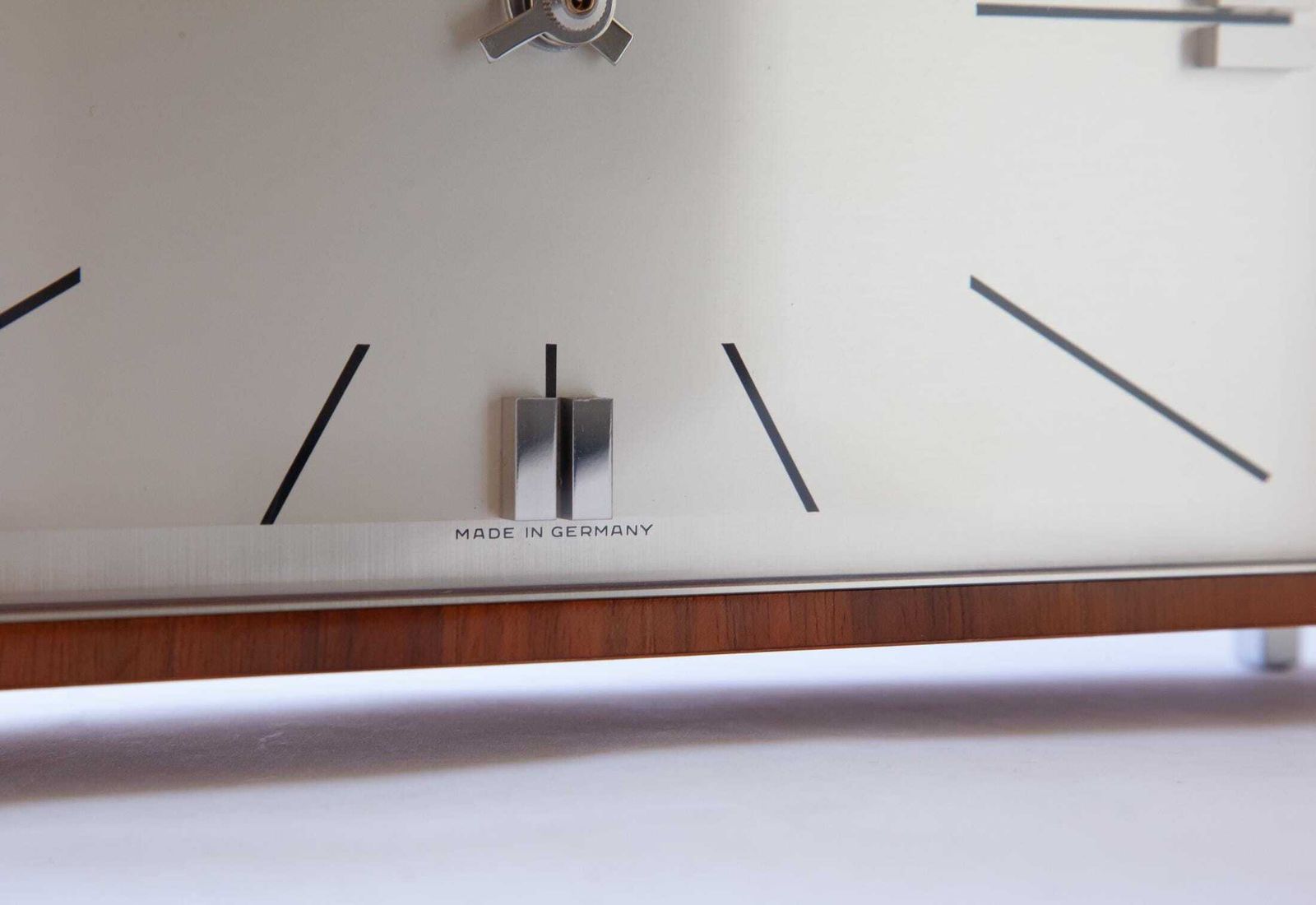 Mid Century Kienzle Table Clock Modern Bauhaus Atomic Space Age Desk 1960s Shelf Mantel Germany Walnut Battery photo Home Decor