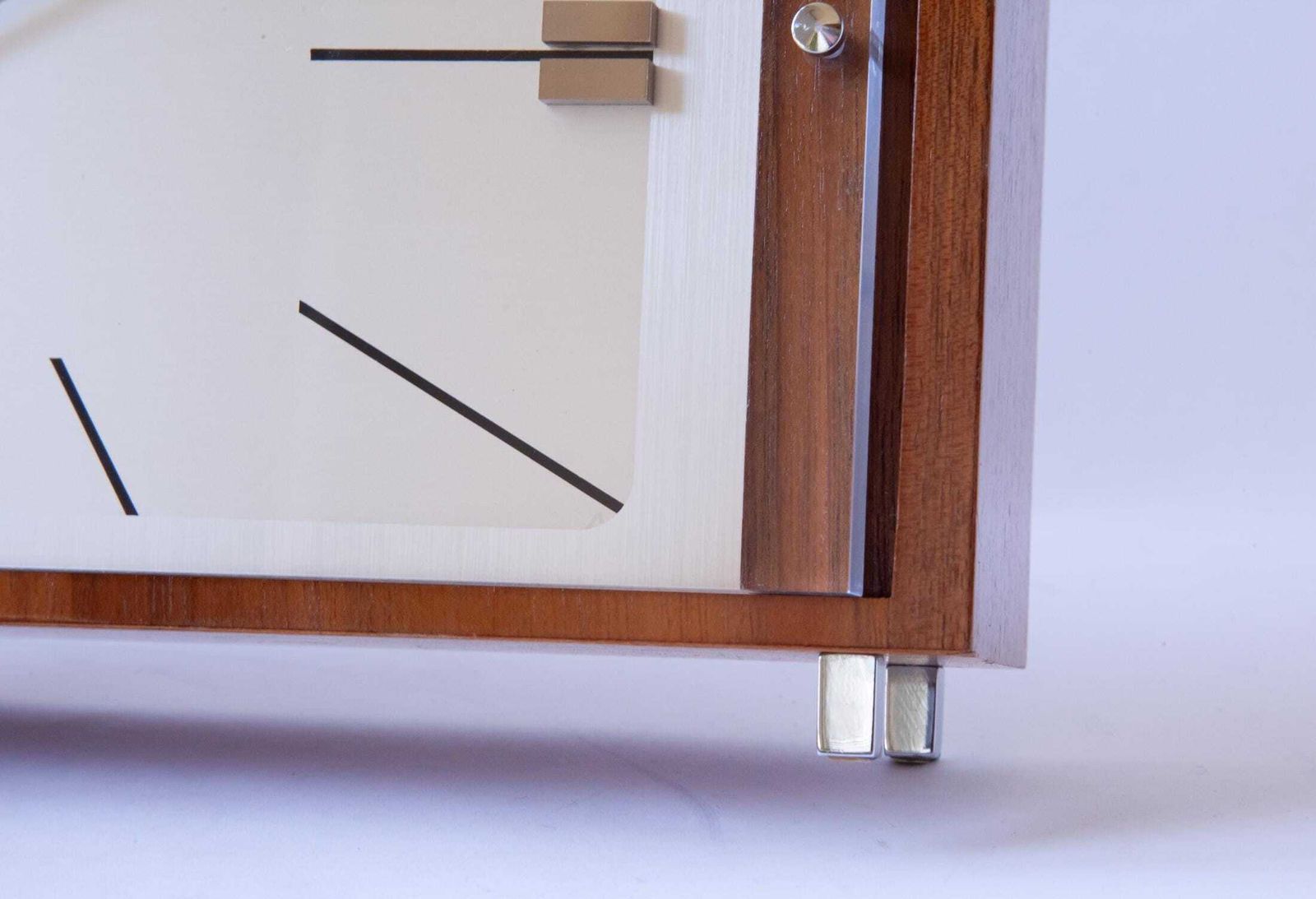 photo furniture Mid Century Kienzle Table Clock Modern Bauhaus Atomic Space Age Desk 1960s Shelf Mantel Germany Walnut Battery