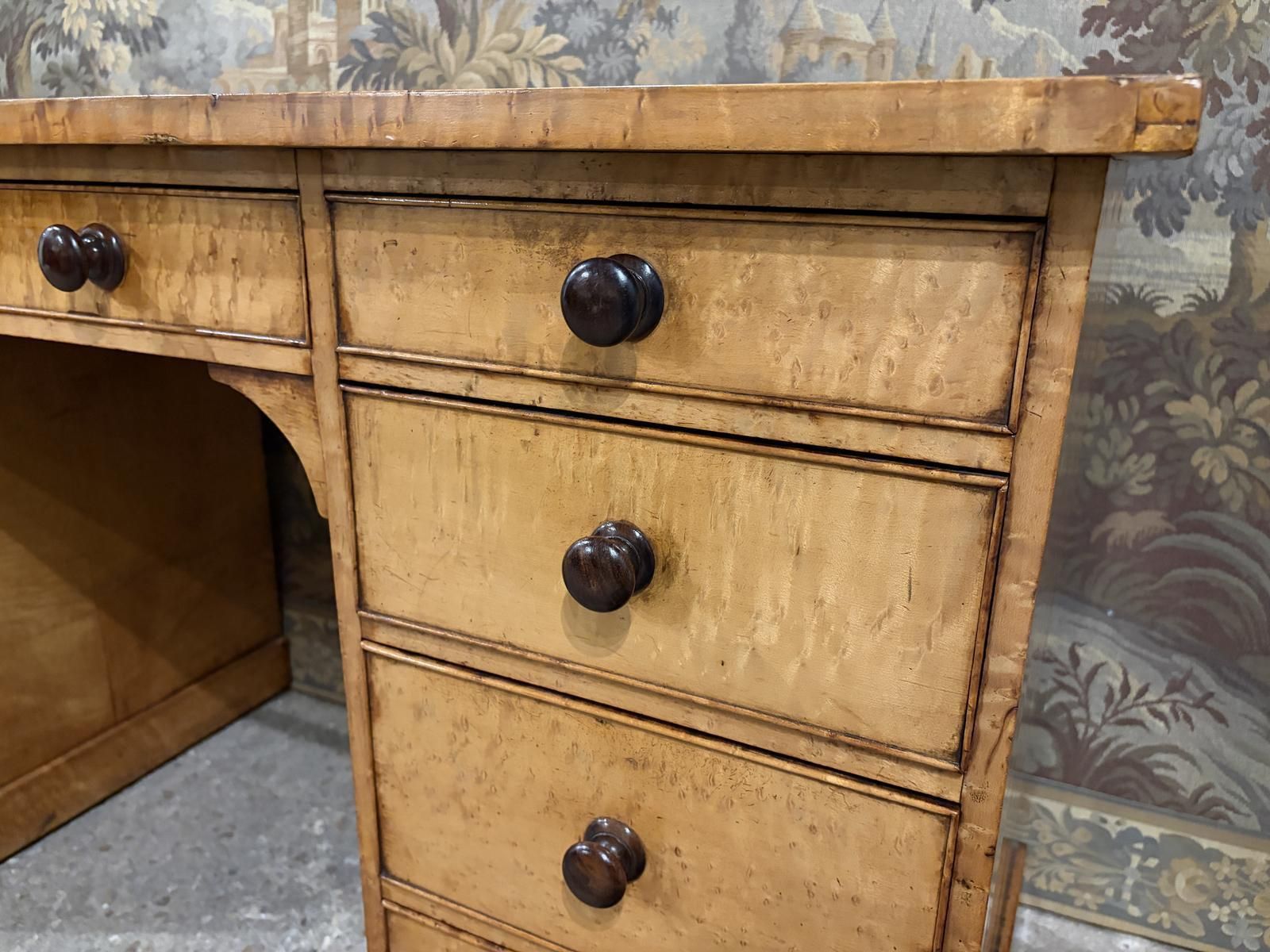 Victorian Burr Maple Pedestal Desk photo buy