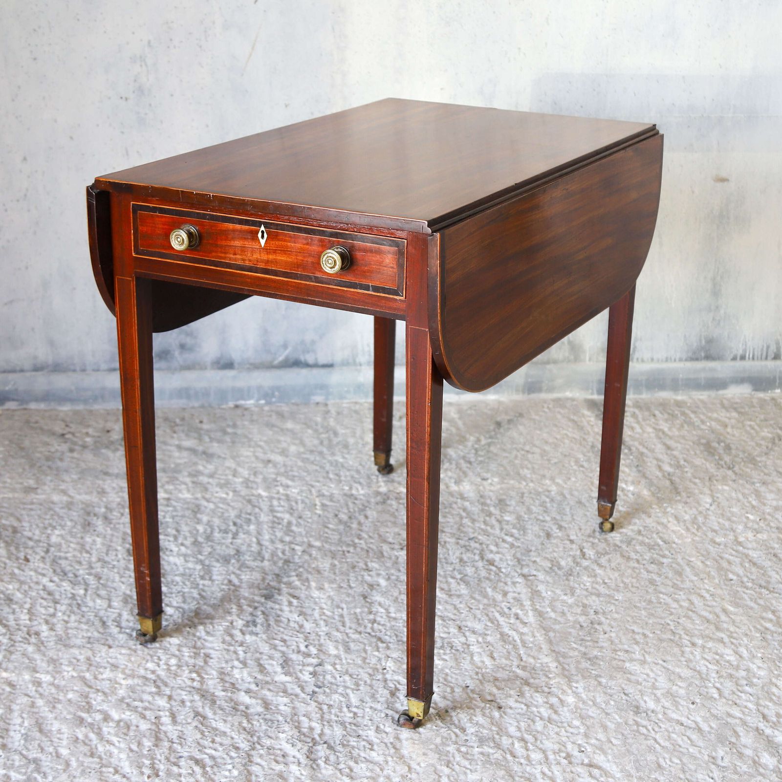 Late 18th Century Sheraton Style Mahogany Pembroke Table   Partridge Wood Cross Banding photo Furniture