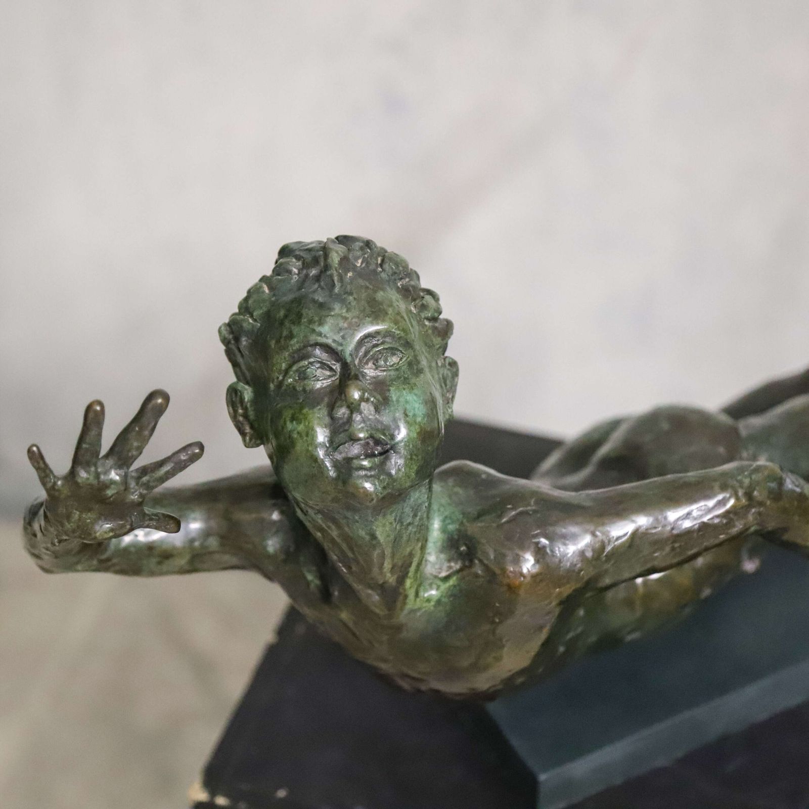 Swimming Boy – Contemporary Bronze Sculpture By Russian‑Born Artist Eva, Signed & Dated photo vintage