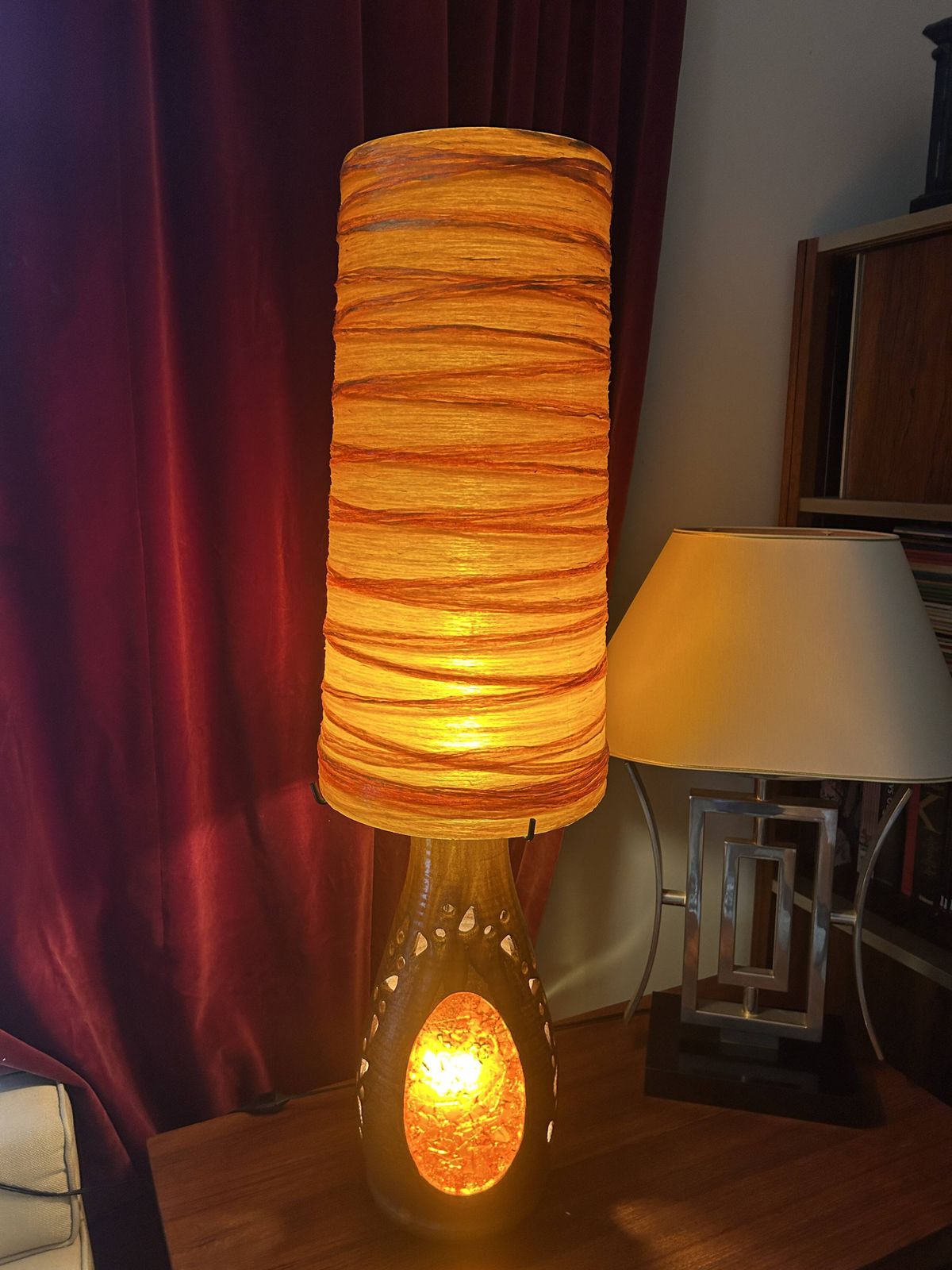 Accolay Lamp In Terracotta, Resin Lampshade With Double Lighting 1960 photo furniture