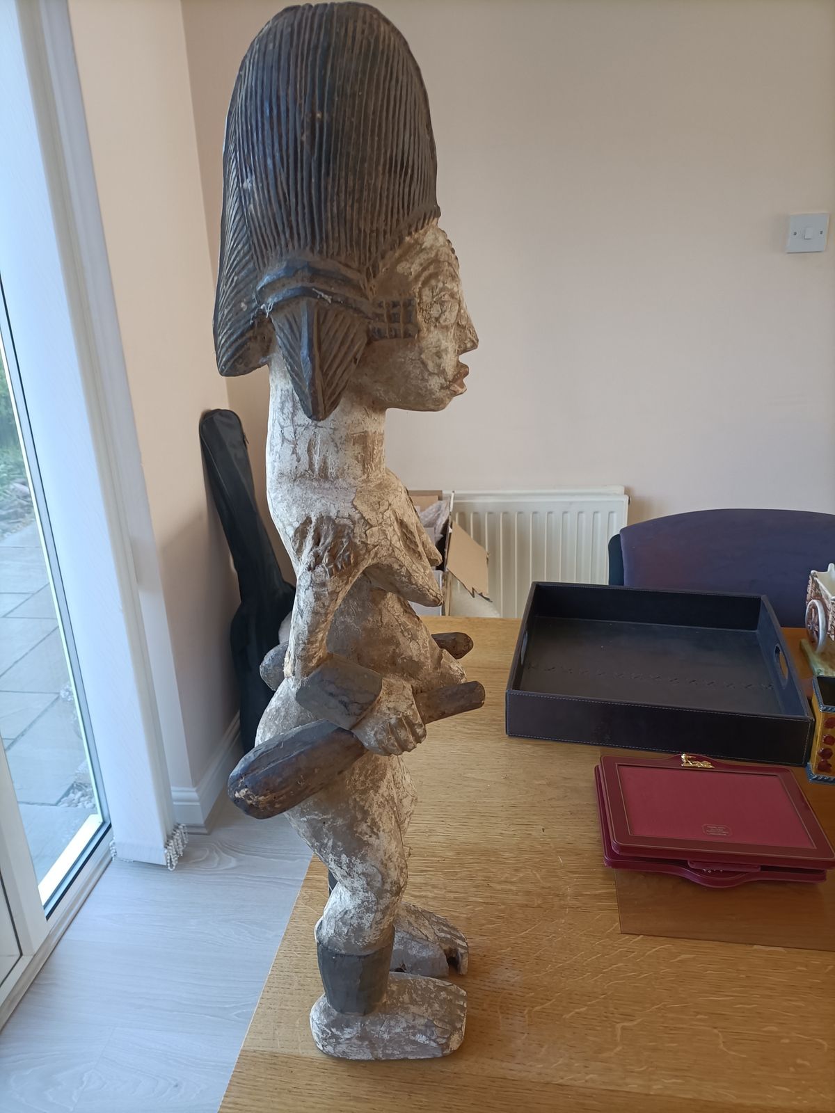 photo furniture Igbo Alusi Carved Wood Shrine Figure ., 1940s