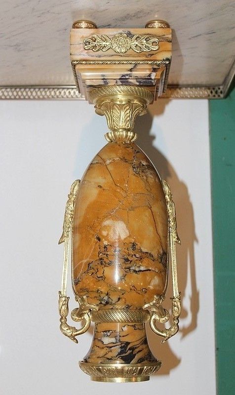Fireplace Mantel Marble And Bronze 19th photo for sale