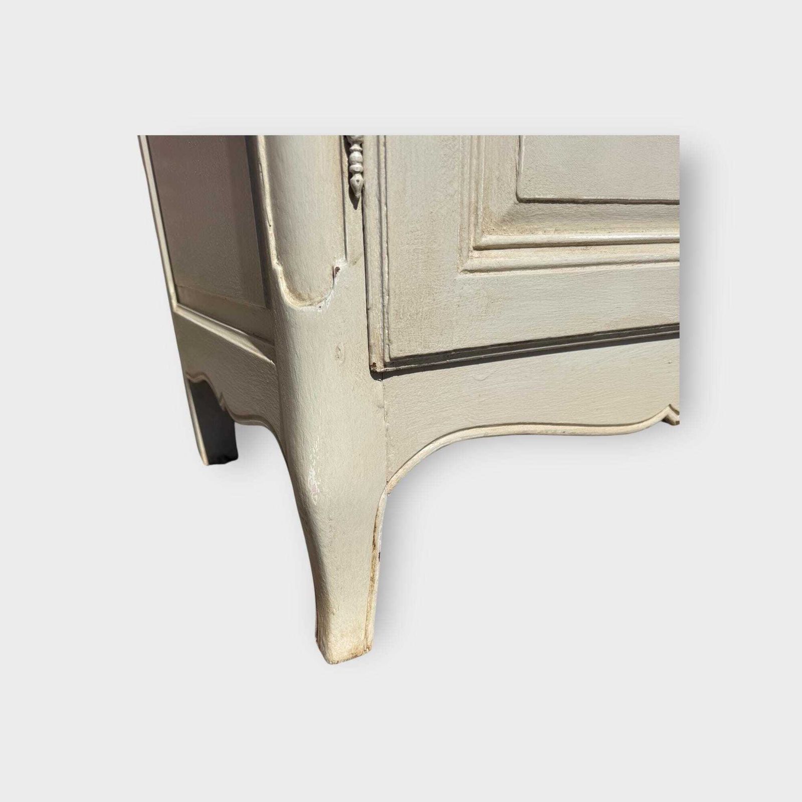 Vintage French Large Painted Armoire 2 Door Wardrobe Breakdown Wardrobe For Easy Access photo vinterior