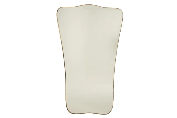 Mirror With A Gilded And Patinated Brass Frame, In The Style Of Gio Ponti.