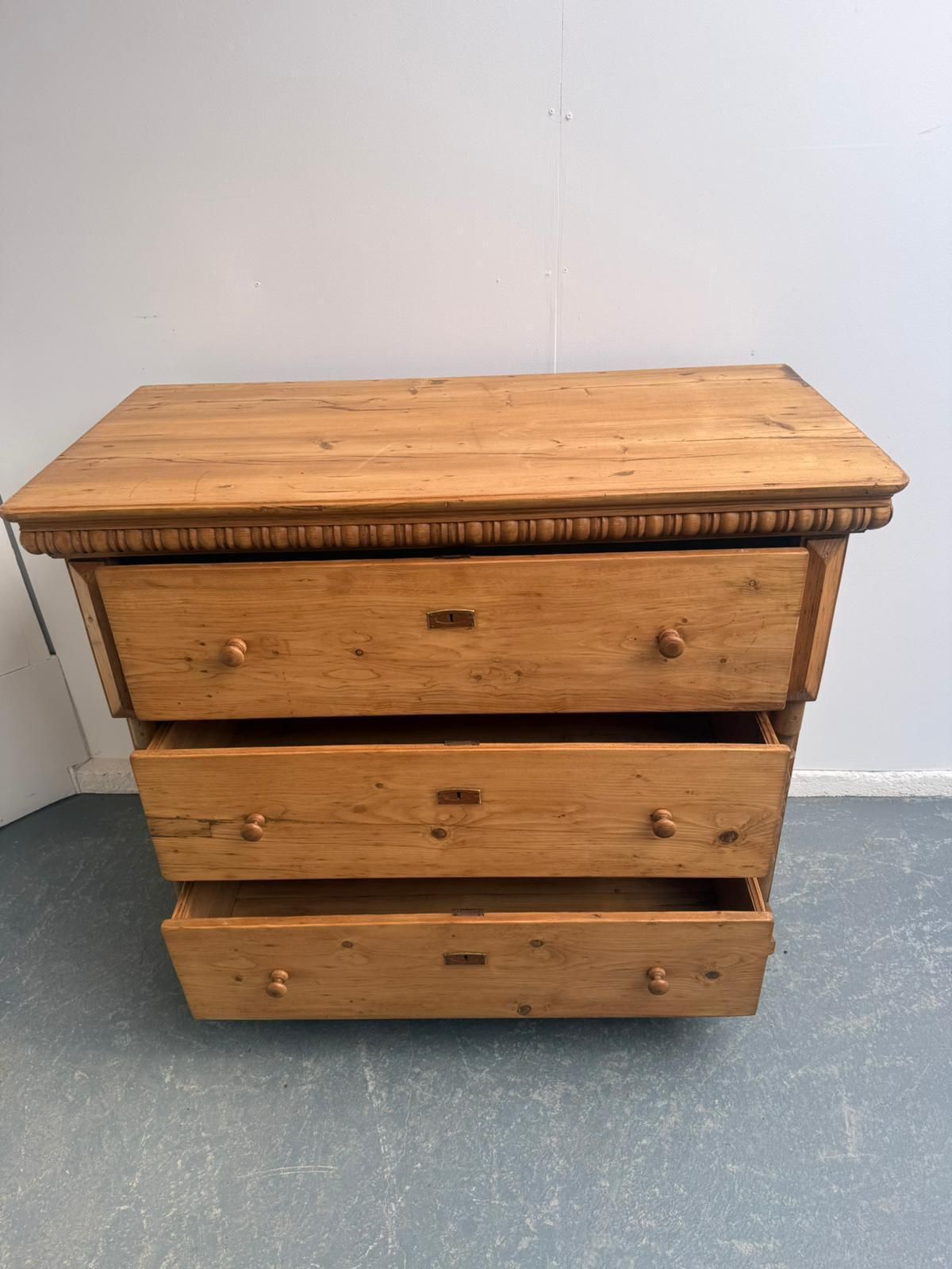 A Quality Pine Hungarian Waxed Georgian 3 Drawer Chest Of Drawers photo 795.0