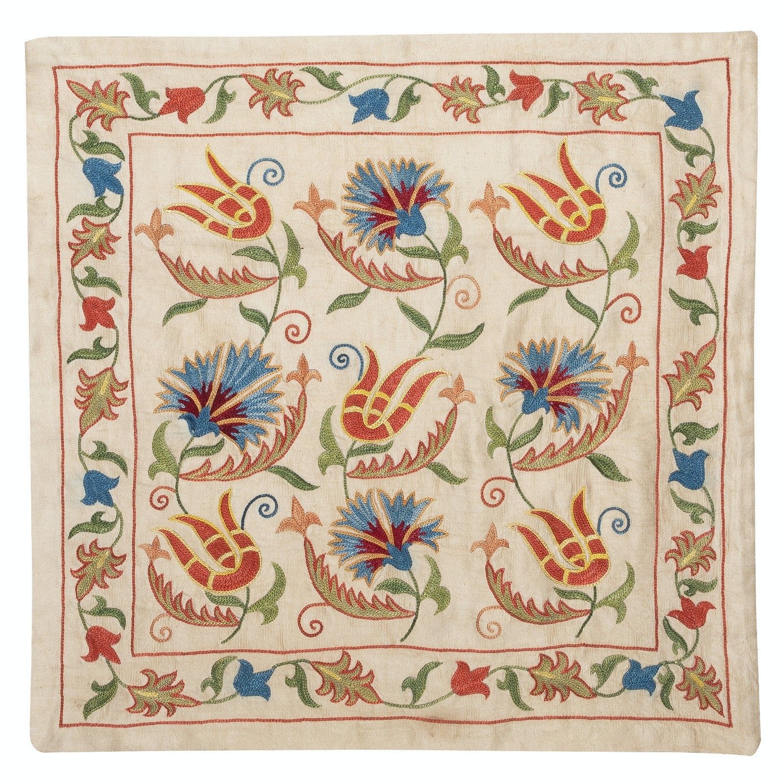 Housse de coussin 100 % soie 20" x 20". Coussin en dentelle colorée. Coussin brodé photo furniture