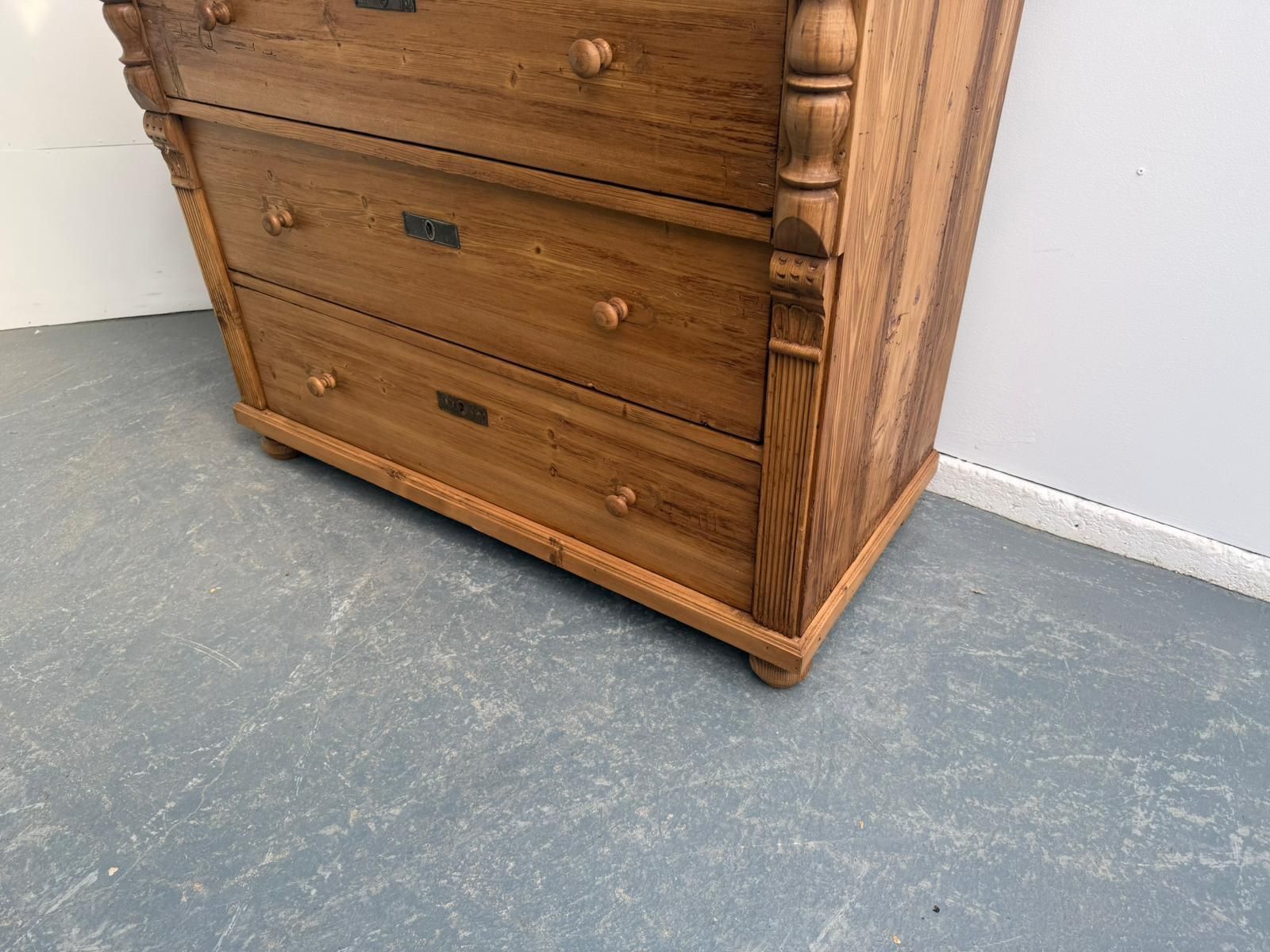 An Early Victorian Pine Hungarian Waxed 3 Drawer Chest Of Drawers photo furniture