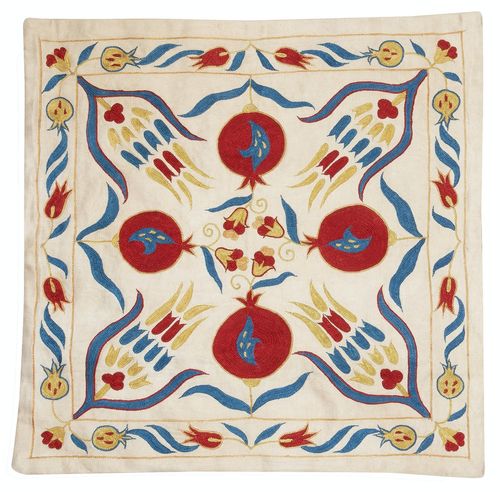 Housse de coussin 50 x 50 cm, 100 % soie. Taie d'oreiller brodée. Coussin dentelle moderne