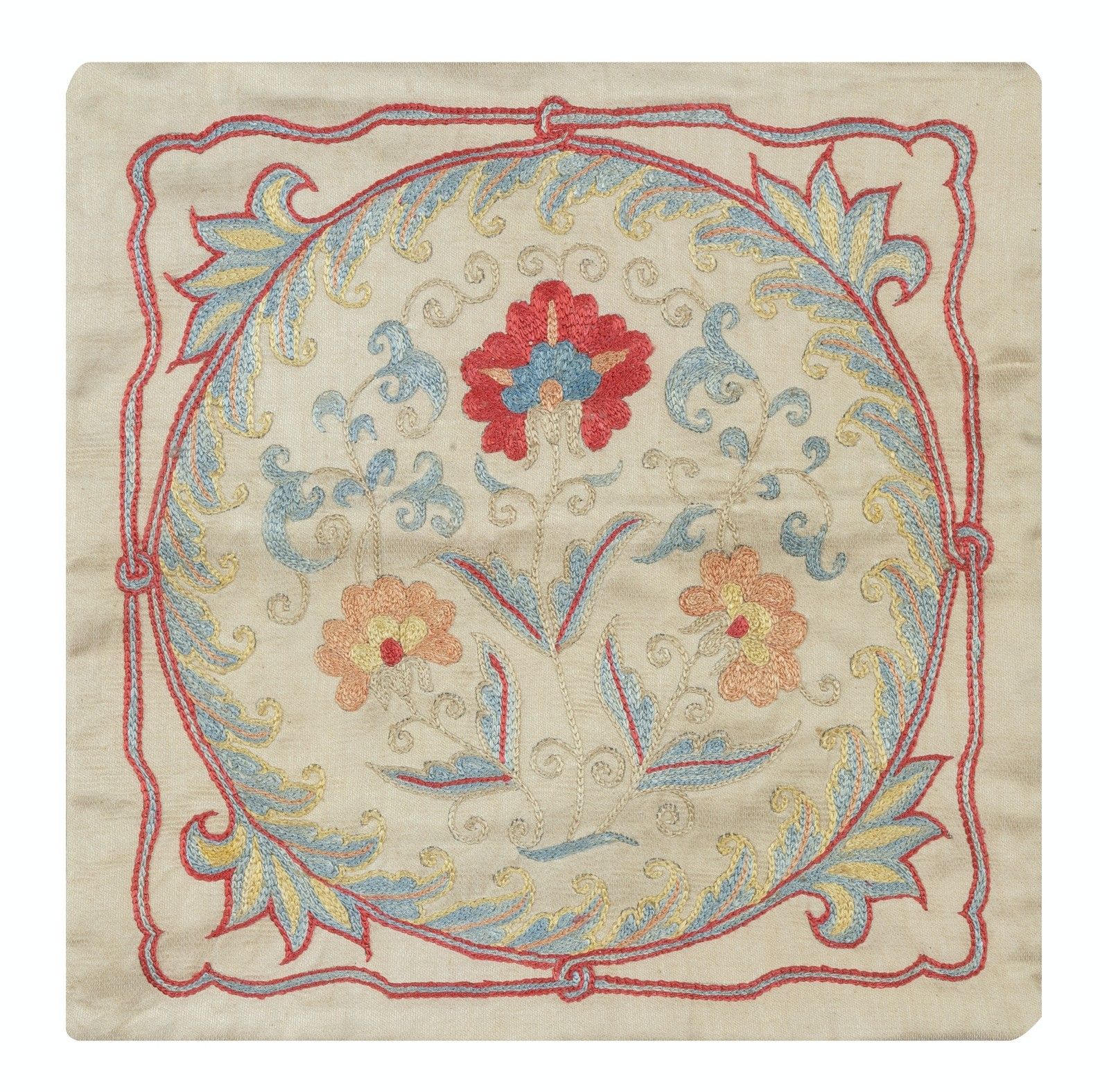 Housse de coussin 100 % soie 30 x 30 cm. Coussin Uzbek. Coussin brodé décoratif photo furniture